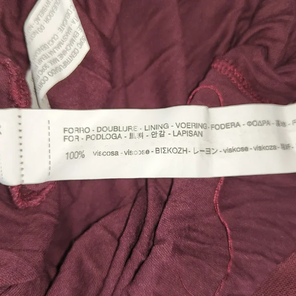 Zara Burgundy Red Top Size M Medium UK 14 16 Sheer Longline Mesh Side Slits - Picture 6 of 8